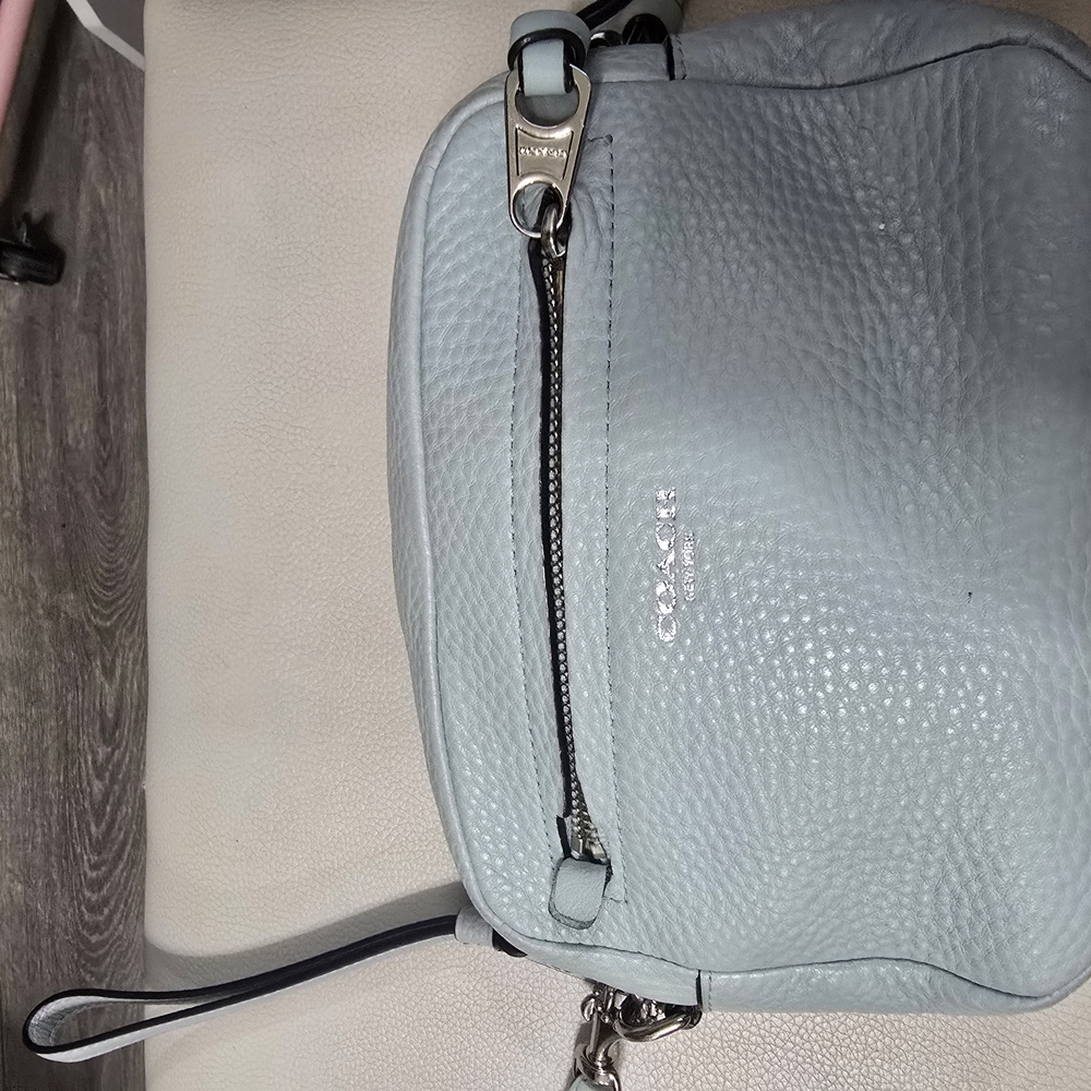 Coach Blue Pebbled Leather Crossbody Bag
